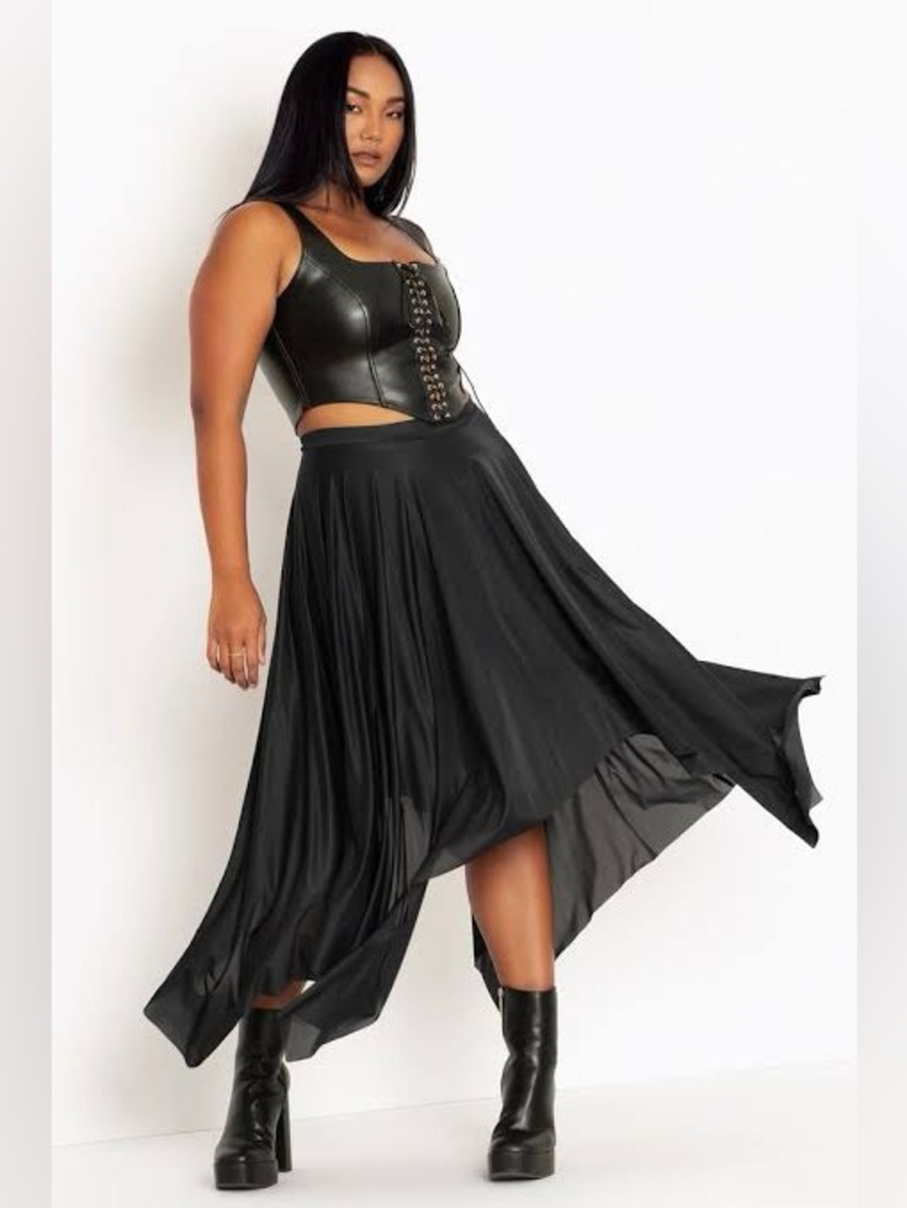 BlackMilk | Midnight Academy Sheer Handkerchief Skirt